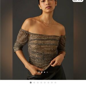 Anthropologie Animal Print Top